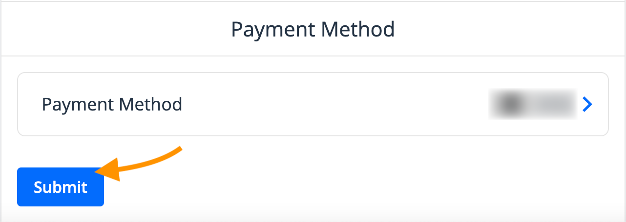 Screenshot of select payment method screen