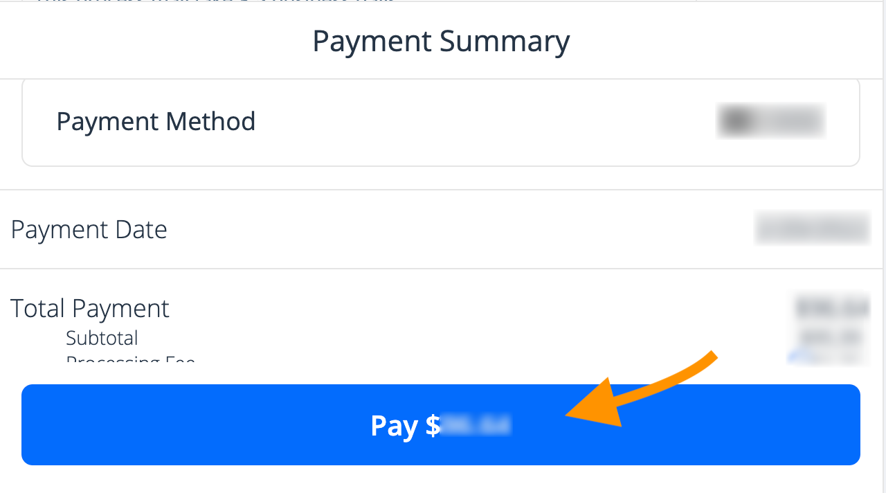 Payment summary page