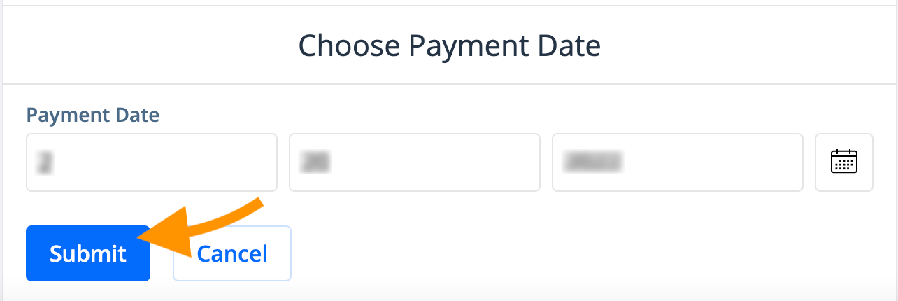 Choose payment date feature